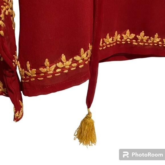 NWOT Raga Anthropology Embroidered Long Sleeve Blouse Size Small - Picture 4 of 7